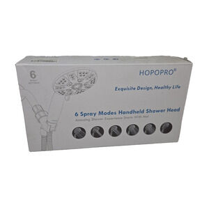 High Pressure Handheld Shower Head 6 Spray Settings Full Brushed Nickel Shower